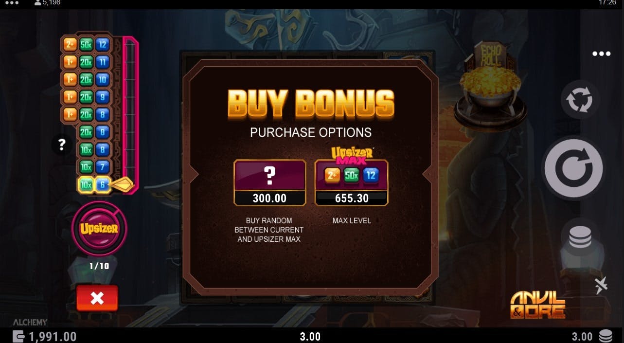 Anvil Ore Slot Bonus Buy Feature