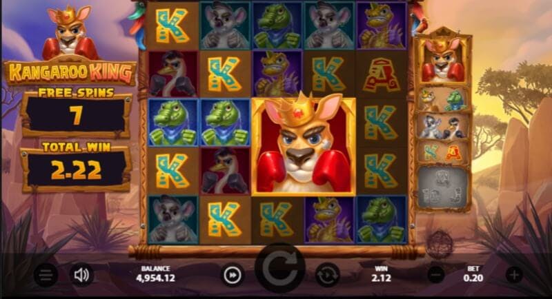 Kangaroo King Slot Grid Layout and Symbols