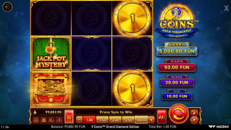 9 Coins Grand Diamond Slot Grid Layout and Symbols