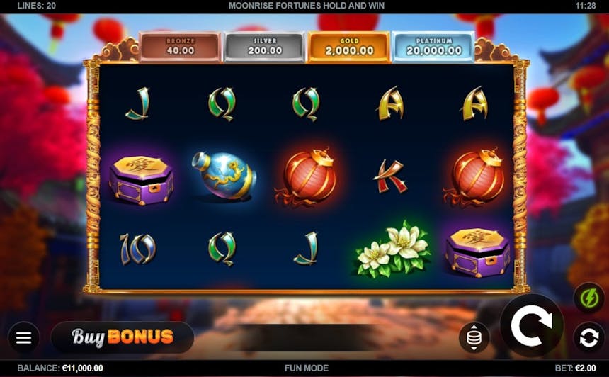 De basisdetails van de Moonrise Fortunes Hold & Win Slot