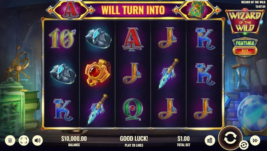 Wizard of the Wild Slot Grid and Symbols